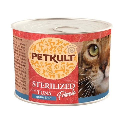 Hrana umeda pisici, petkult sterilised cu ton, 185 g