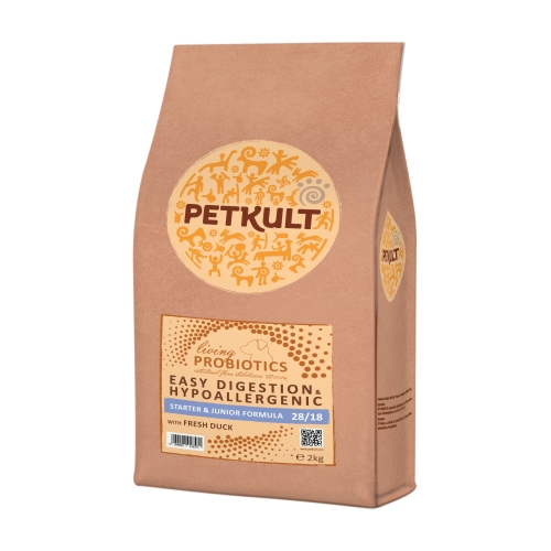 Petkult probiotics starter and junior formula duck & rice, 2 kg