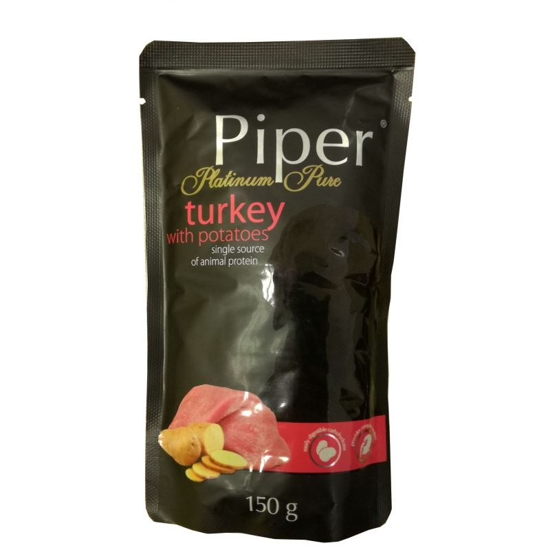 Piper Pure, carne de curcan si cartofi, plic, 150 g petmart