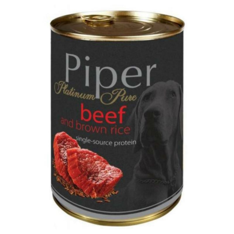 Piper Pure, carne de vita si orez brun, 400 g Dolina