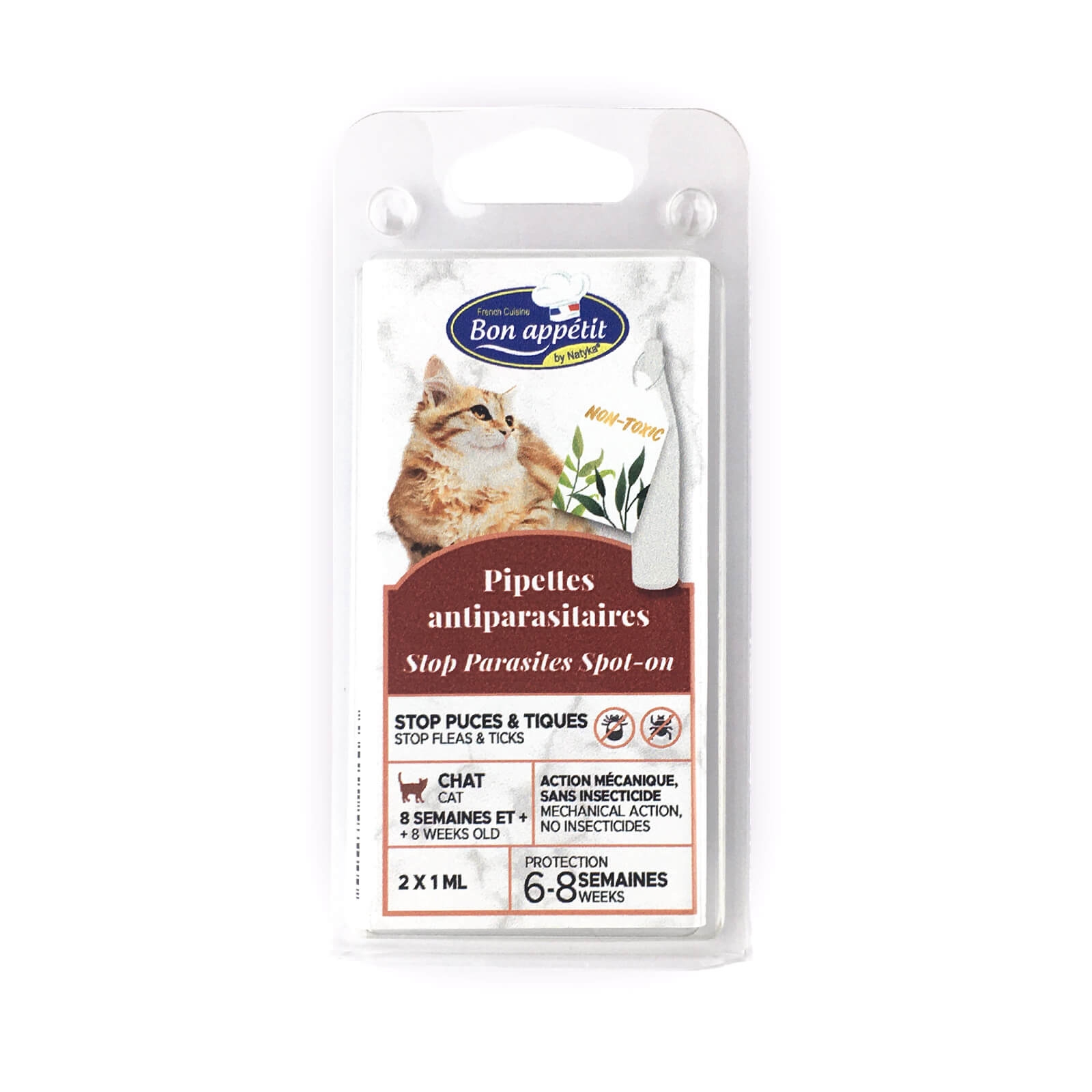 Pipeta antiparazitara pisici, Bon Appetit, 2 x 1 ml petmart