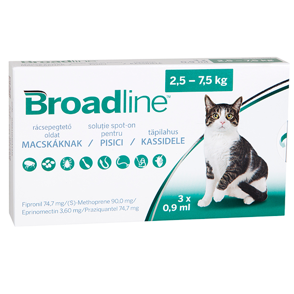 Broadline Spot-on Pisici (2.5 - 7.5 kg) - 3 Pipete Antiparazitare imagine
