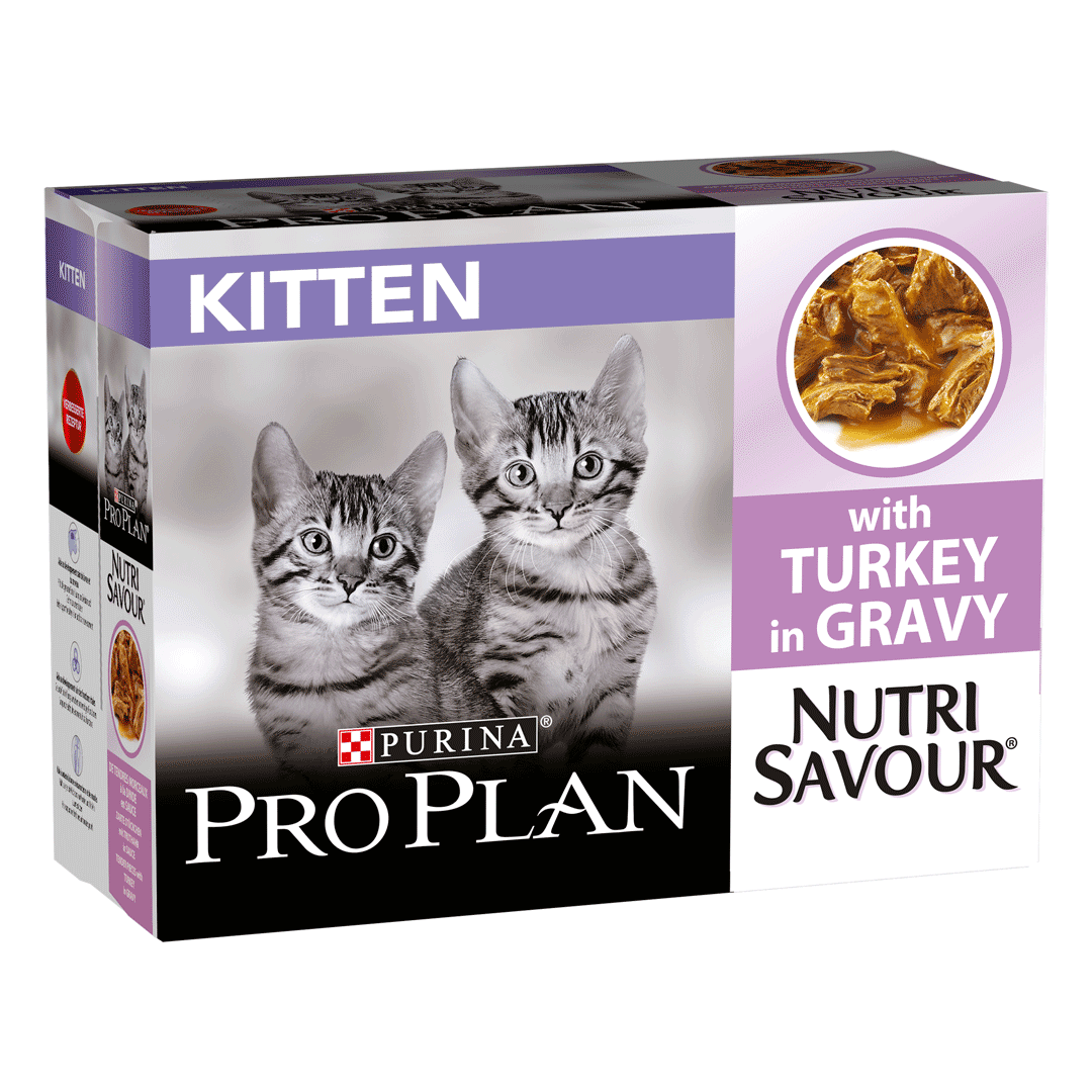 PRO PLAN Kitten NUTRISAVOUR Turkey in Gravy, 10 x 85 g petmart.ro