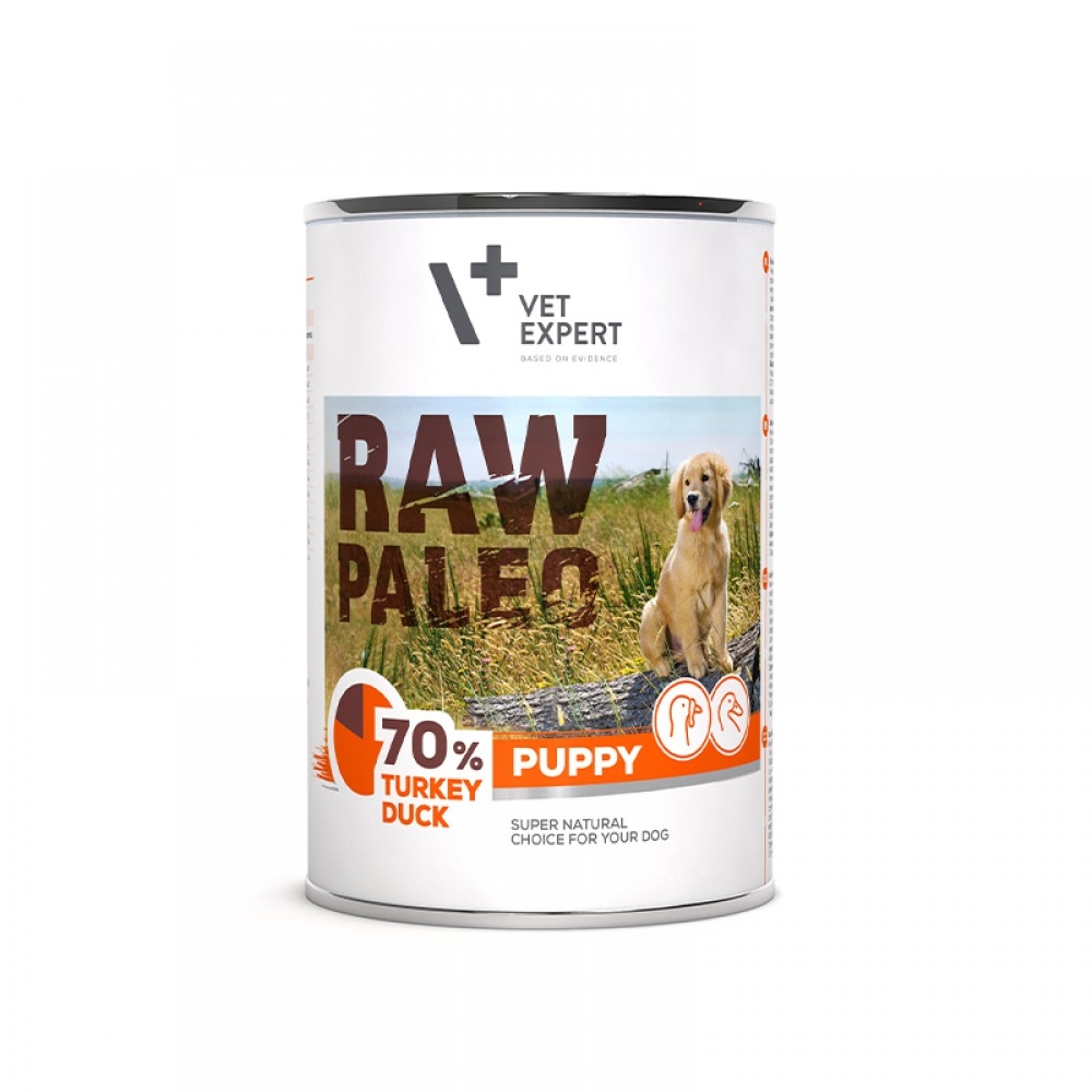 Raw Paleo Puppy DP, curcan & rata 400 g petmart.ro