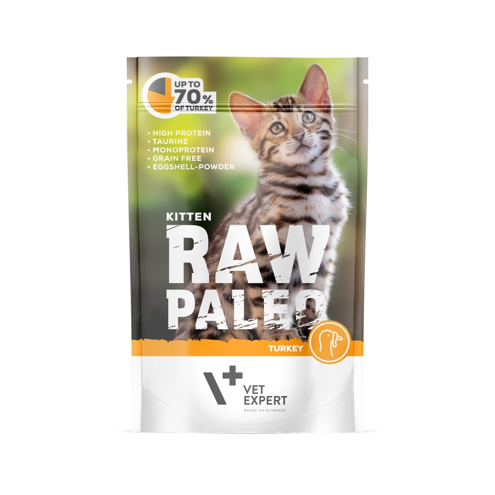Raw Paleo Kitten, curcan 100 g petmart.ro