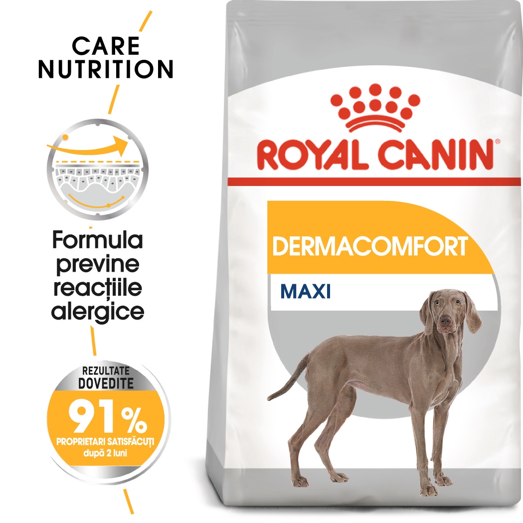 Royal Canin Maxi Dermacomfort hrana uscata caine, prevenirea iritatiilor pielii petmart.ro imagine 2022