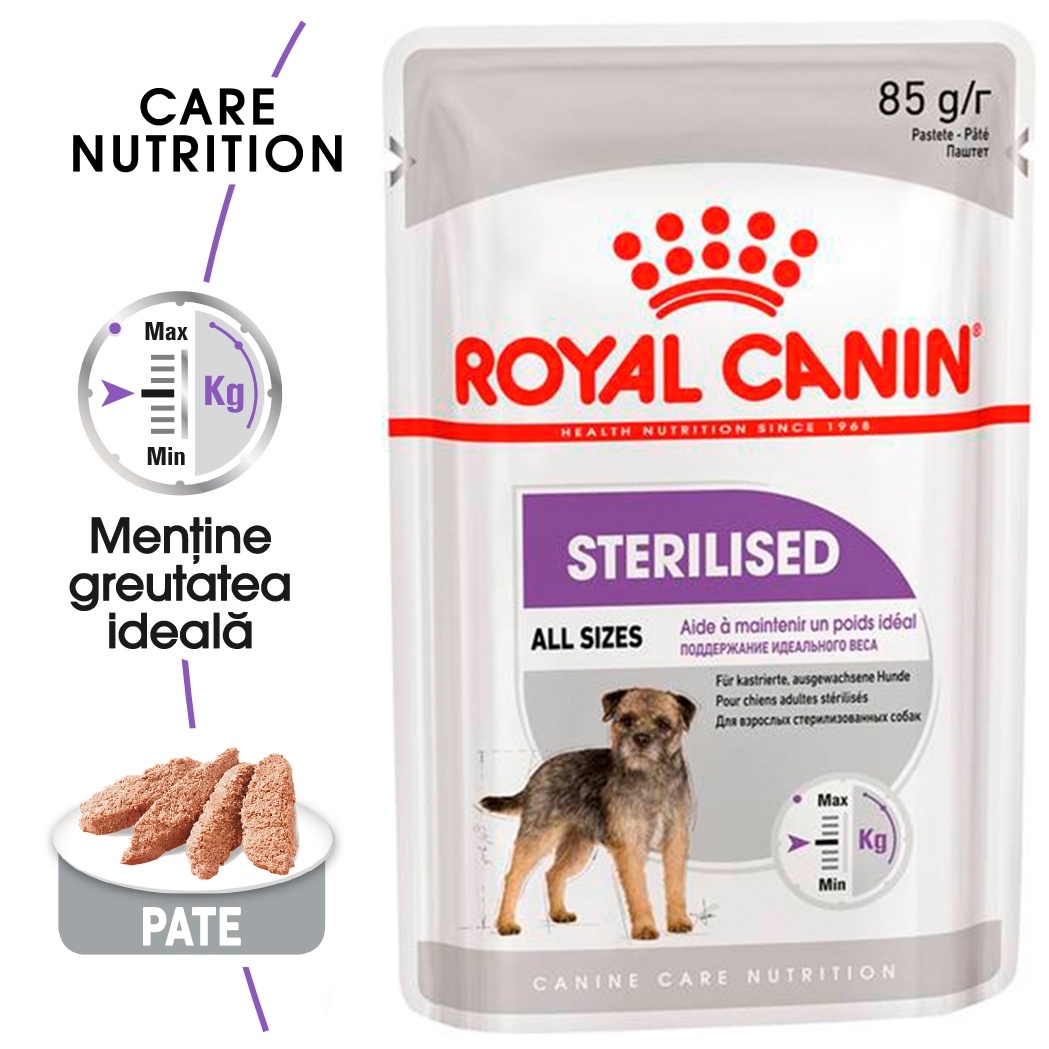 Royal Canin Sterilised Adult hrana umeda caine sterilizat (pate), 85 g petmart.ro