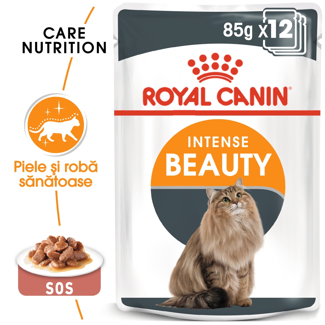 Royal Canin Intense Beauty Care Adult hrana umeda pisica, piele/blana sanatoase (in sos), 12 x 85 g petmart.ro