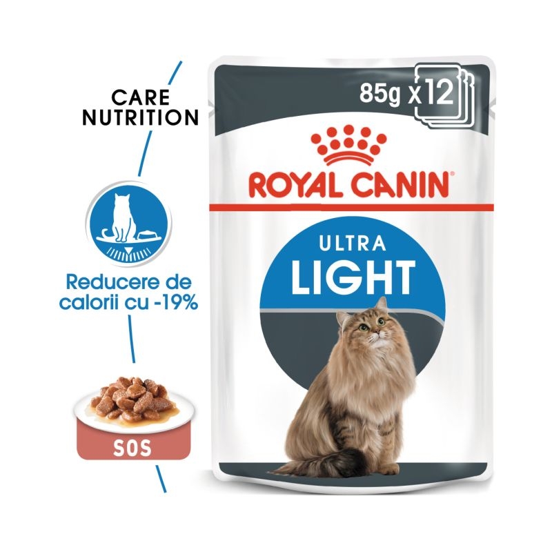Royal canin feline ultra light gravy, 12 plicuri x 85 g