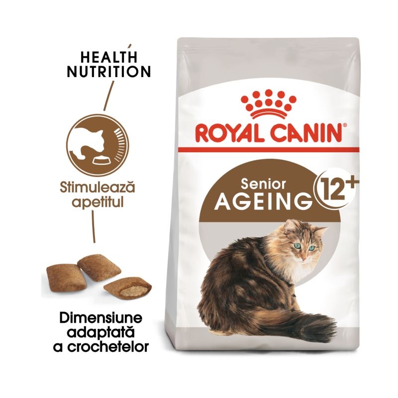 Royal Canin Feline Ageing +12 ani, 2kg + 4 plicuri Ageing 12+, 85 g