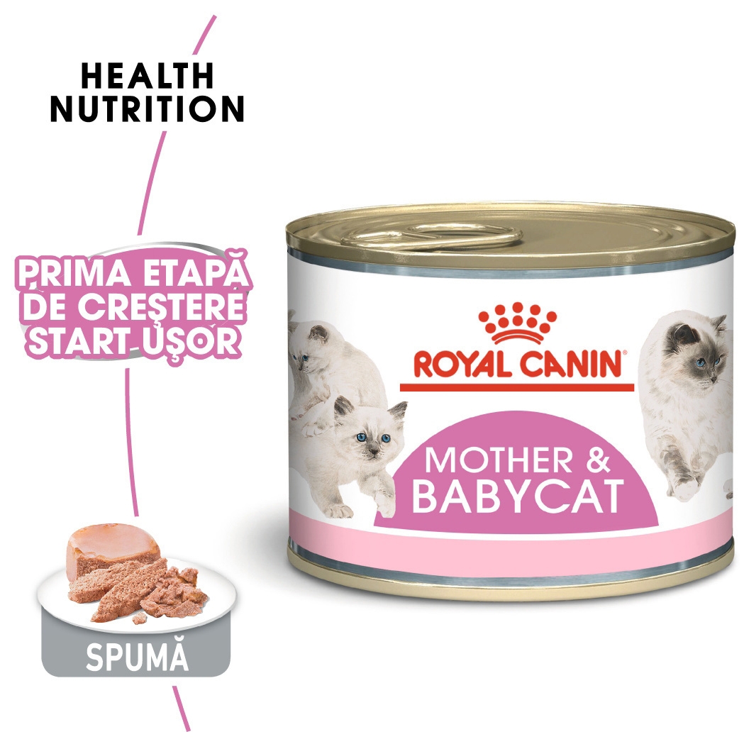 Royal Canin Mother & BabyCat hrana umeda pisica, mama si puiul (textura spumoasa), 195 g petmart.ro imagine 2022