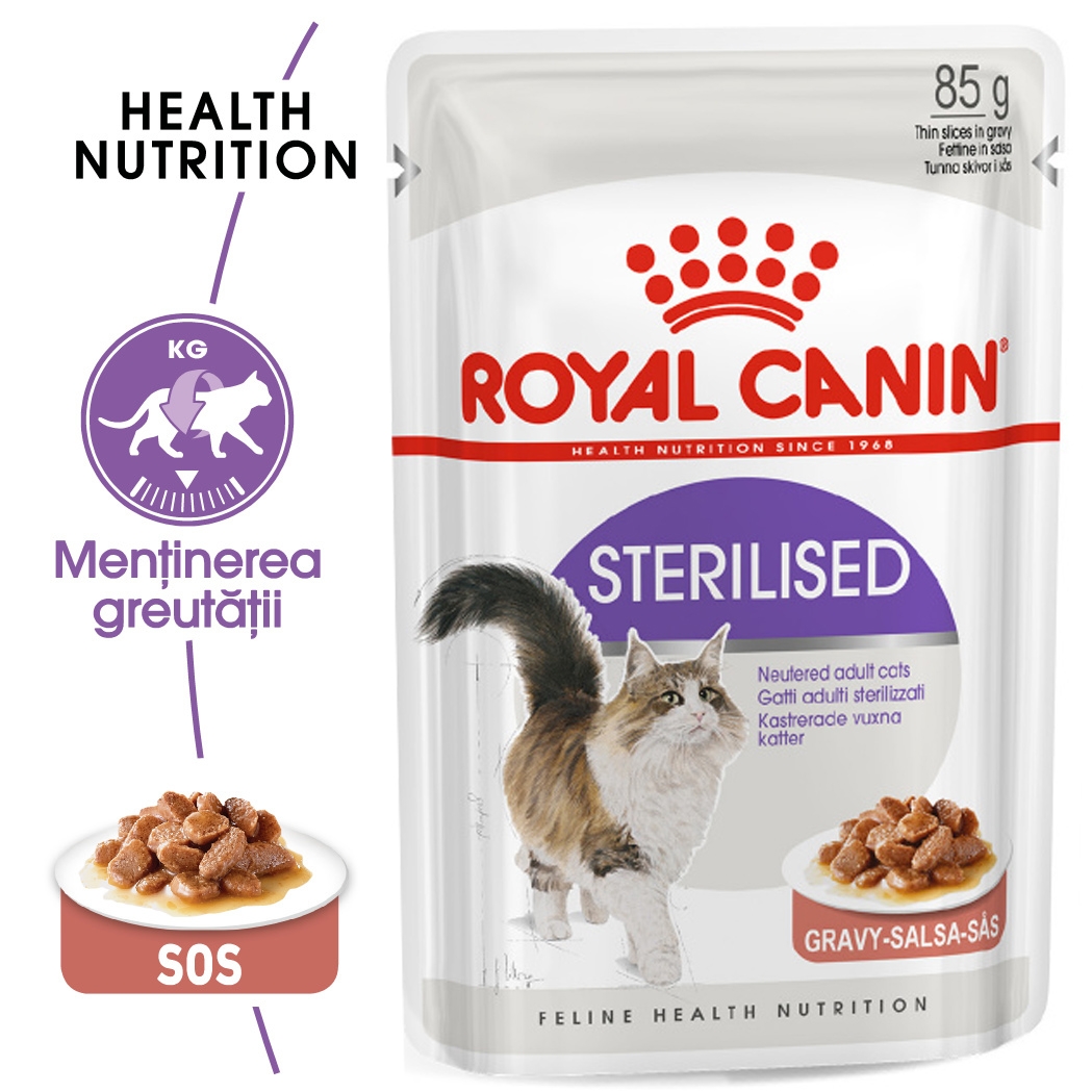 Royal Canin Sterilised Adult hrana umeda pisica sterilizata (in sos), 85 g petmart.ro