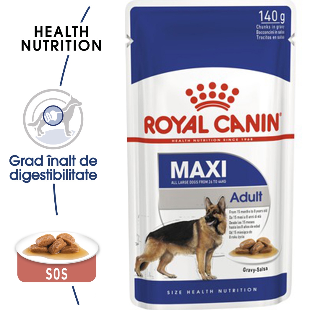 Royal Canin Maxi Adult hrana umeda caine (in sos), 140 g petmart.ro