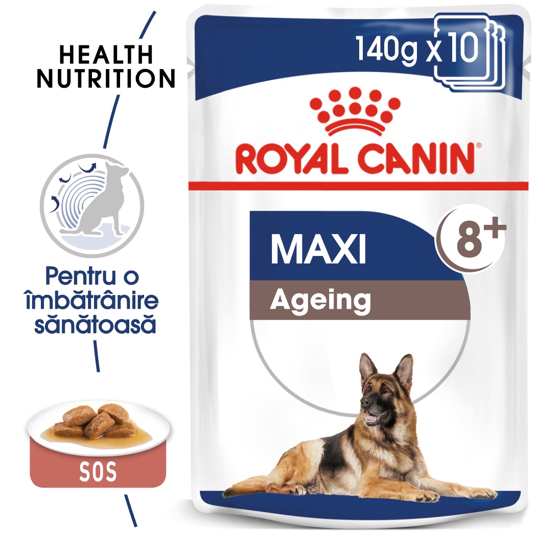 Royal Canin Maxi Ageing hrana umeda caine senior (in sos), 140 g petmart.ro