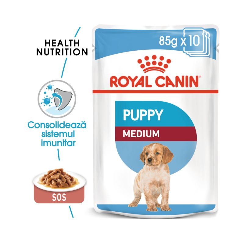 Royal canin wet medium puppy, 10 plicuri x 140 g
