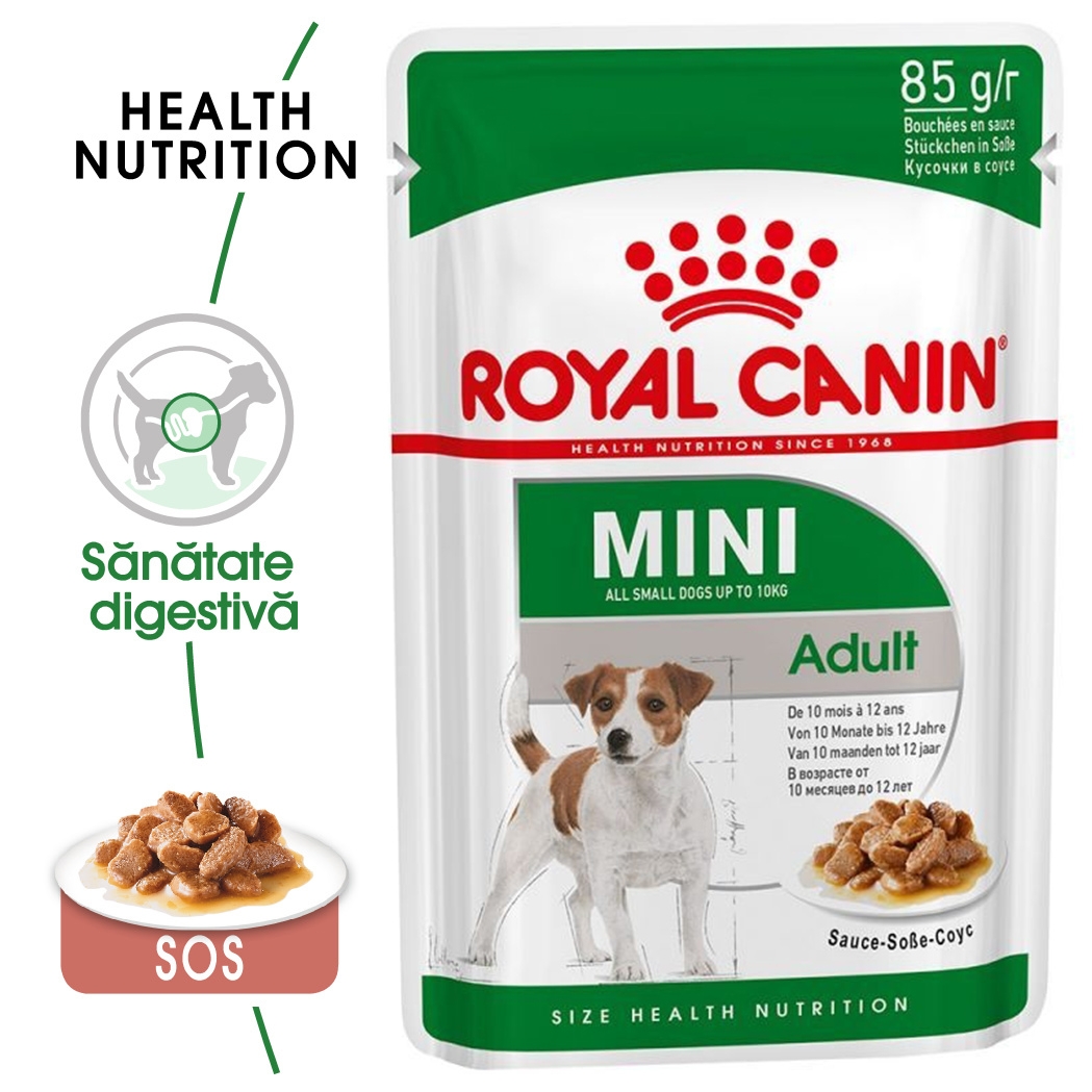 Royal Canin Mini Adult hrana umeda caine (in sos), 85 g petmart.ro