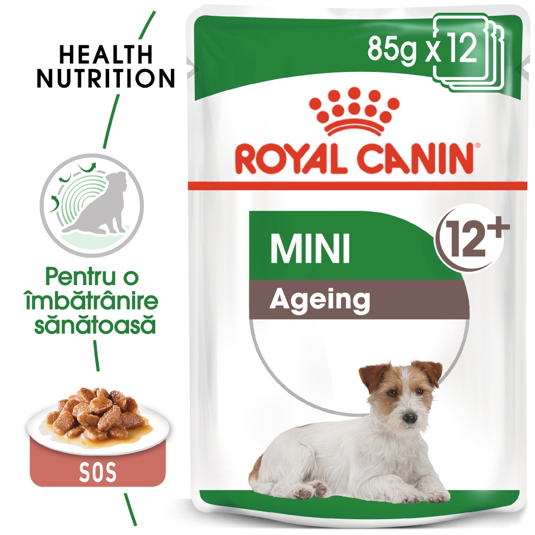 Royal Canin Mini Ageing 12+ hrana umeda caine senior (in sos), 12 x 85 g petmart.ro imagine 2022