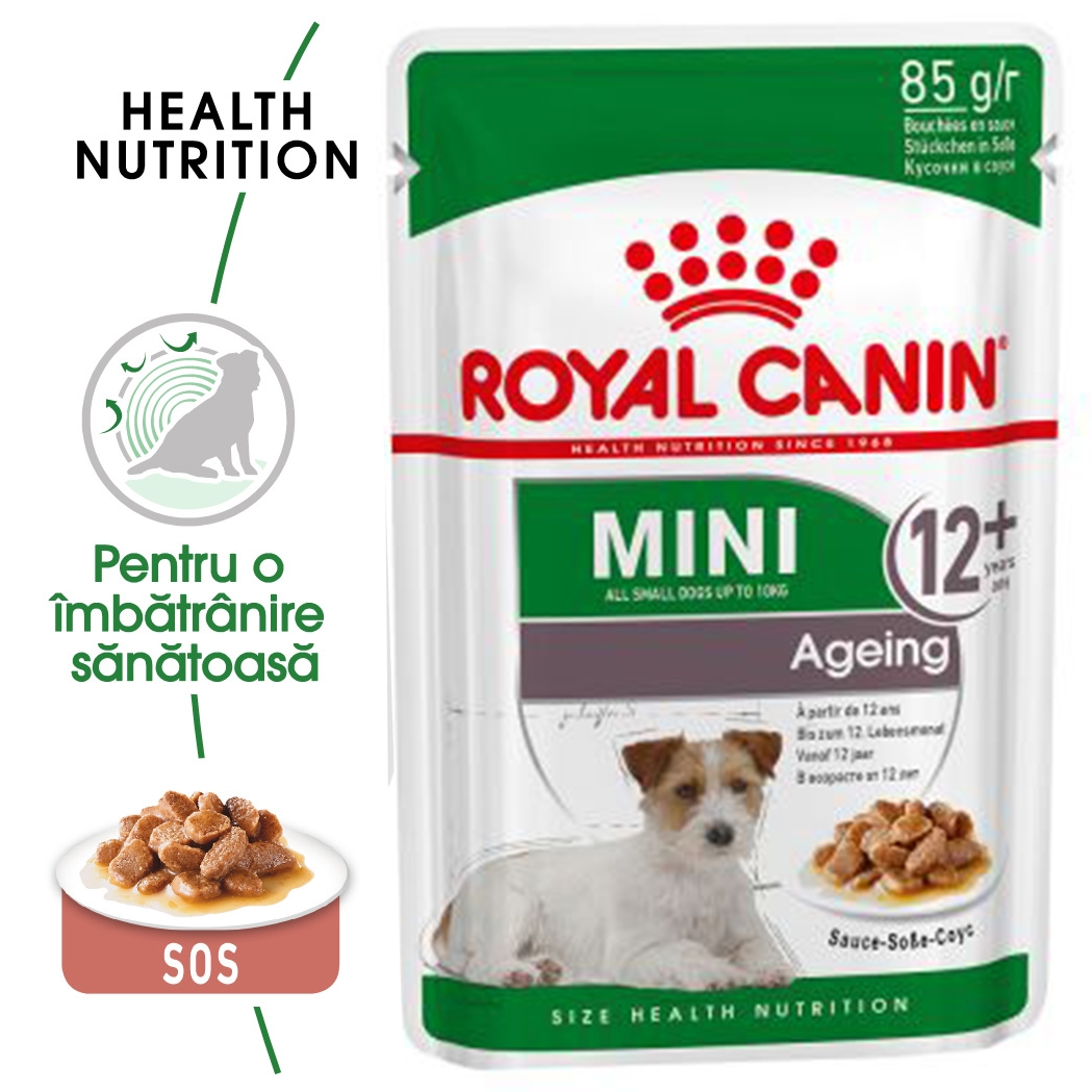 Royal Canin Mini Ageing 12+ hrana umeda caine senior (in sos), 85 g petmart