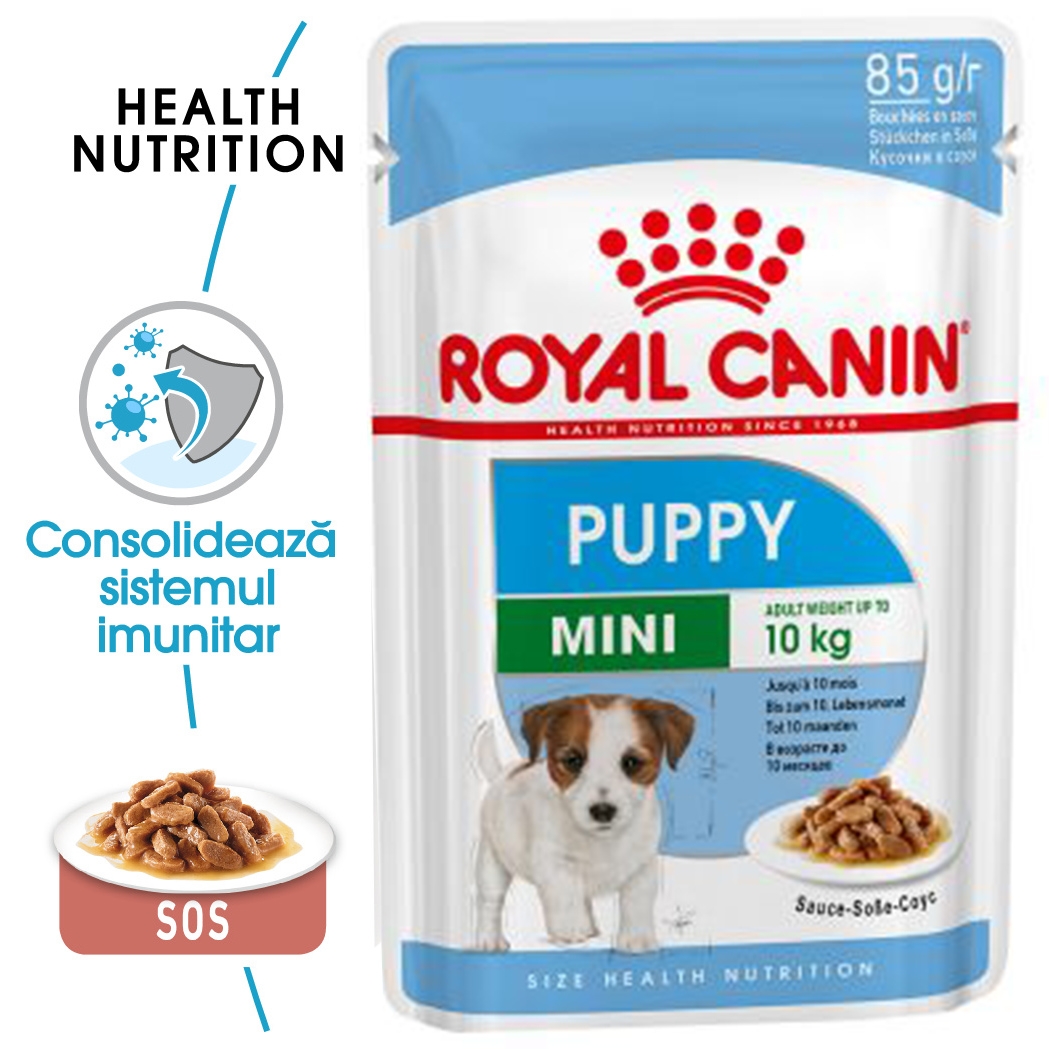 Royal Canin Mini Puppy hrana umeda caine junior (in sos), 85 g petmart.ro