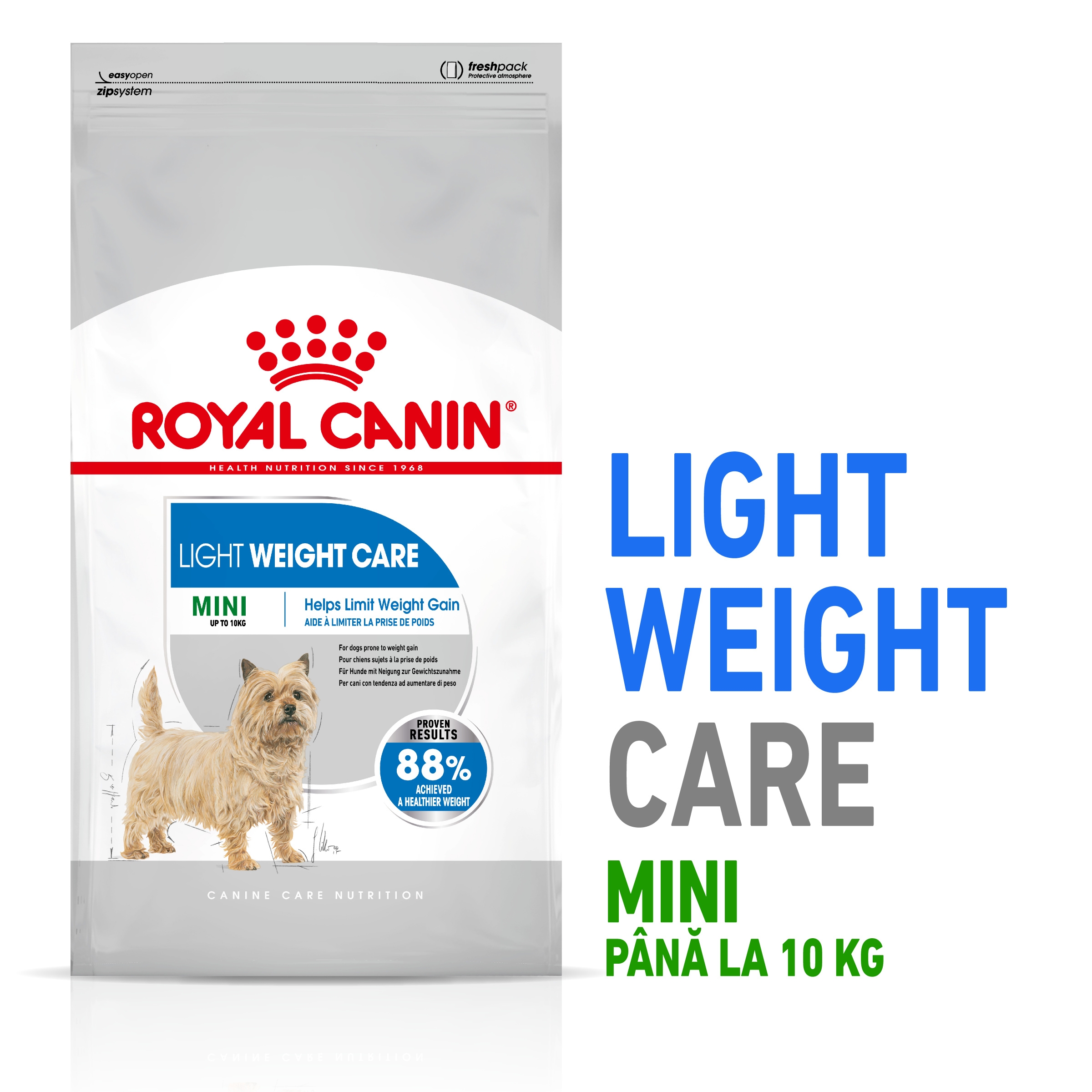 Royal Canin Mini Light Weight Care Adult hrana uscata caine, limitarea greutatii petmart.ro