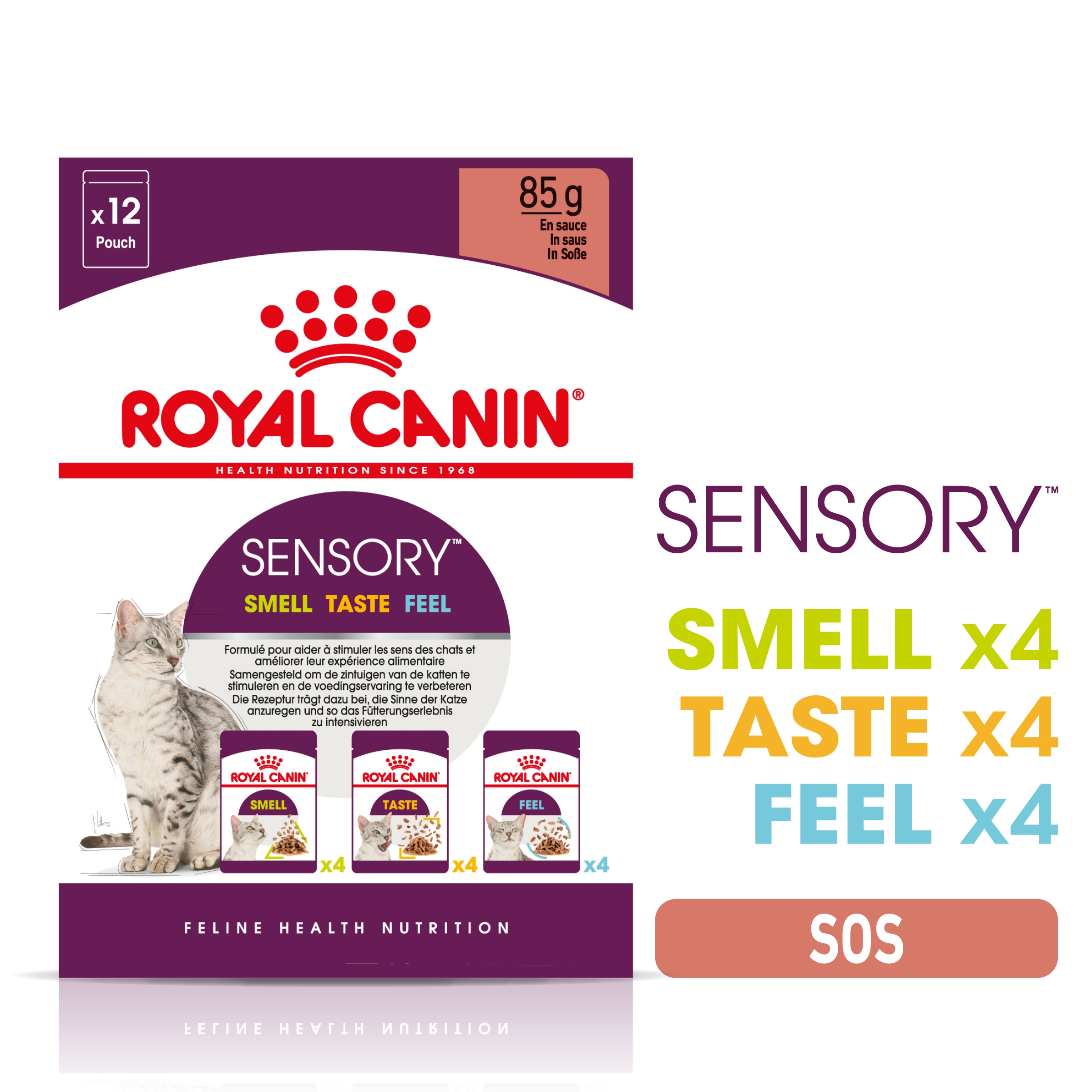 Royal Canin Sensory Multipack, hrana umeda pisica (in sos), 12×85 g petmart.ro