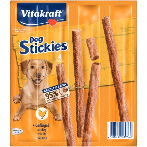 Recompense pentru caini, Vitakraft Dog Stickies Pasare 4 buc, 44 g imagine