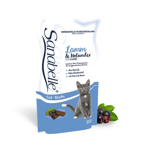 Recompense pisici, sanabelle snack cu miel si soc, 55 g