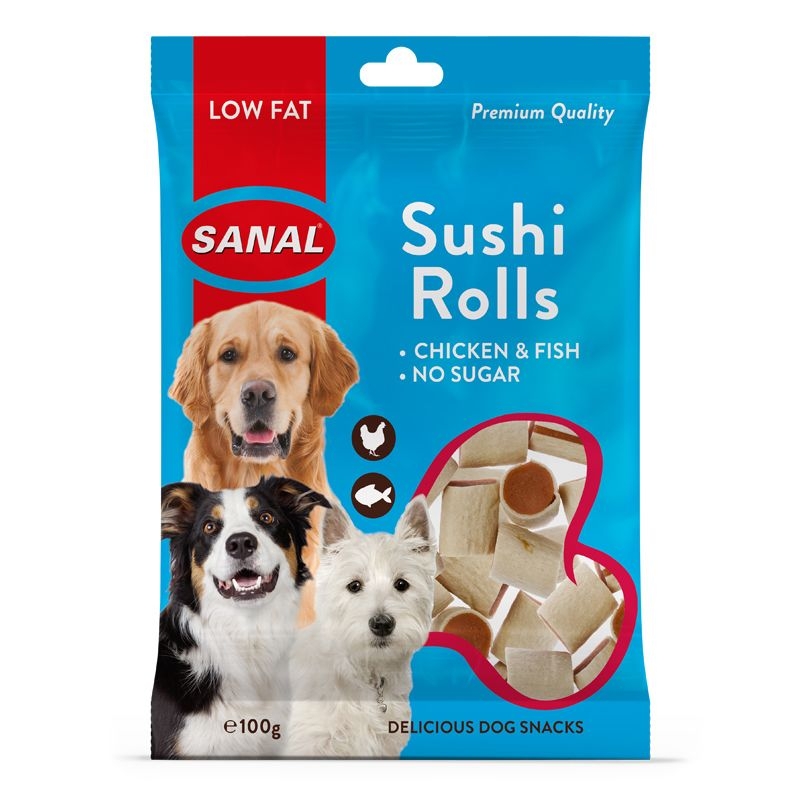 Sanal Dog Sushi Rolls, 100 g petmart.ro