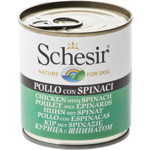 Schesir Dog Pui/ Spanac, conserva 285 g petmart.ro