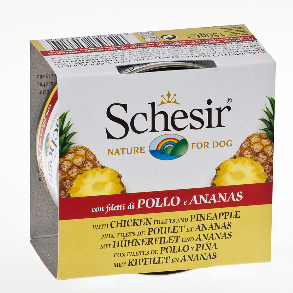 Schesir Dog Fruit Pui/ Ananas, conserva 150 g petmart.ro