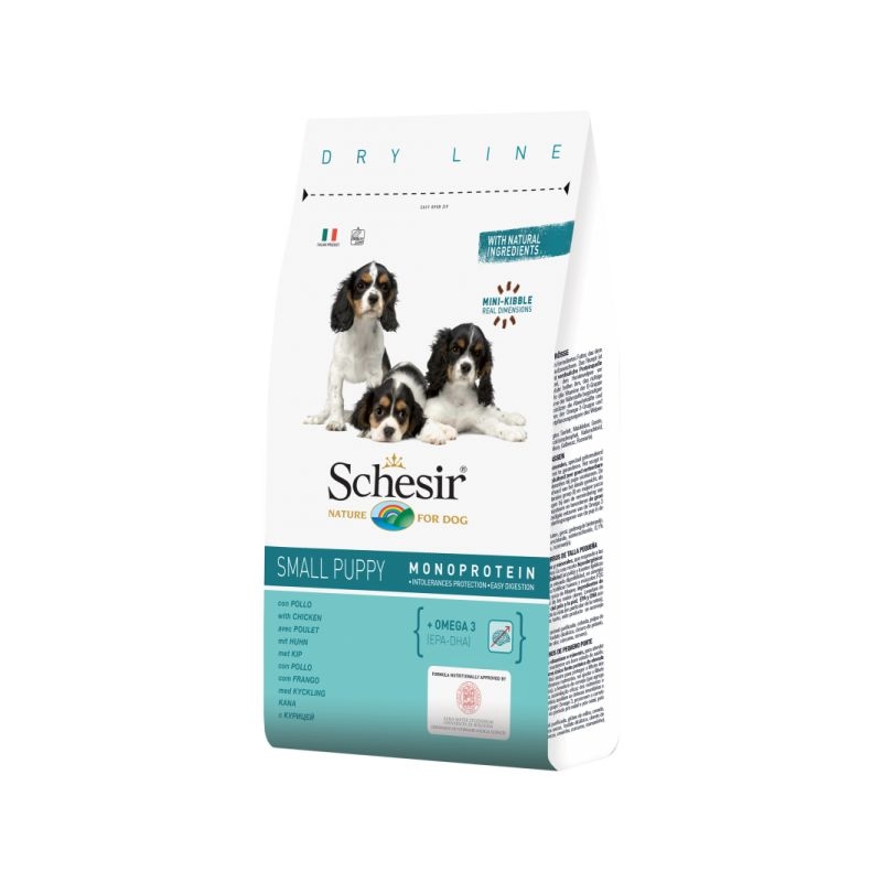 Schesir Dog Dry, Small Puppy Monoprotein Pui, 800 g petmart.ro