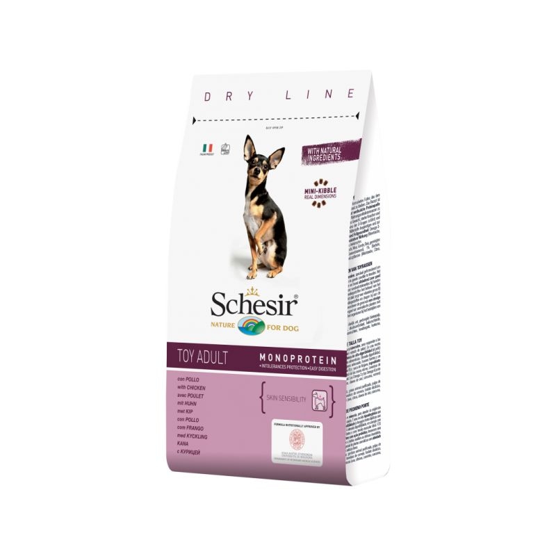 Schesir Dog, Dry Toy Adult Monoprotein Pui, 800 g petmart