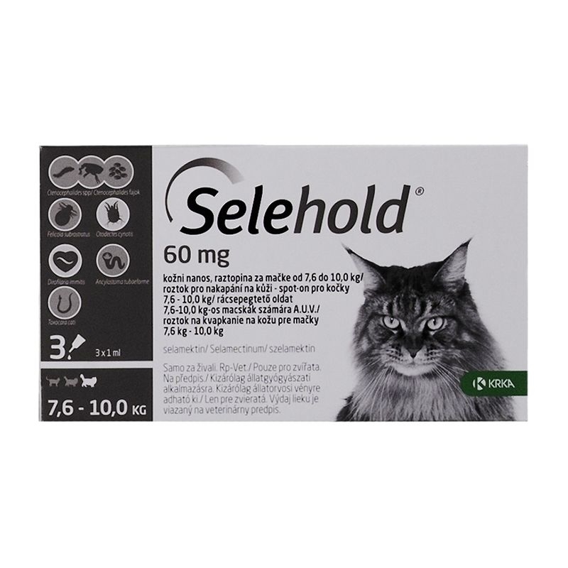 Selehold Cat 60 mg / ml (7.6 - 10 kg), 3 x 1 ml