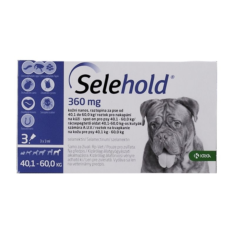 Selehold Dog 360 mg / ml (40.1 – 60 kg), 3 x 3 ml KRKA imagine 2022