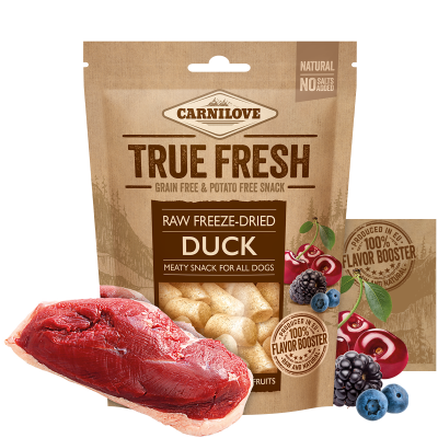 Carnilove True Fresh Raw Freeze-Dried Duck with Red Fruits, 40 g Carnilove imagine 2022