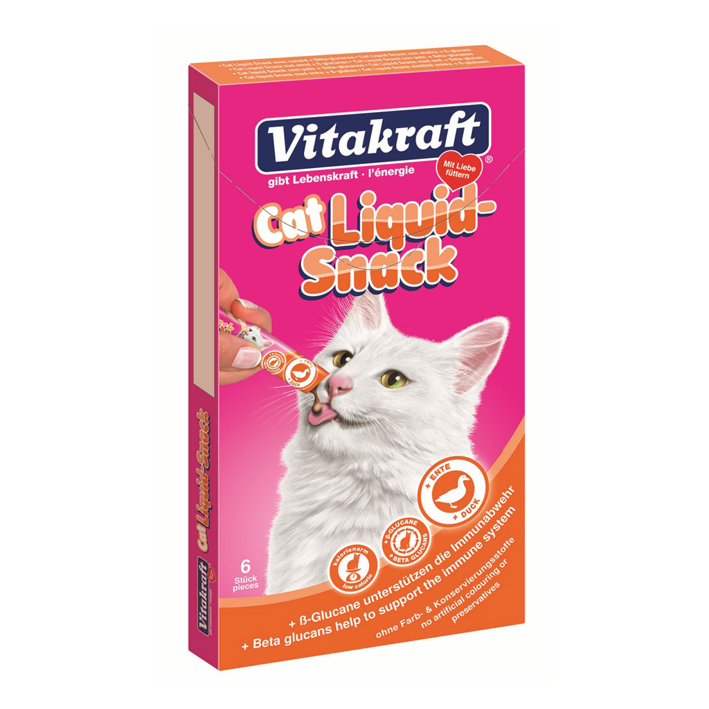 Snacks pisica liquid rata/beta glucan 6x15 g