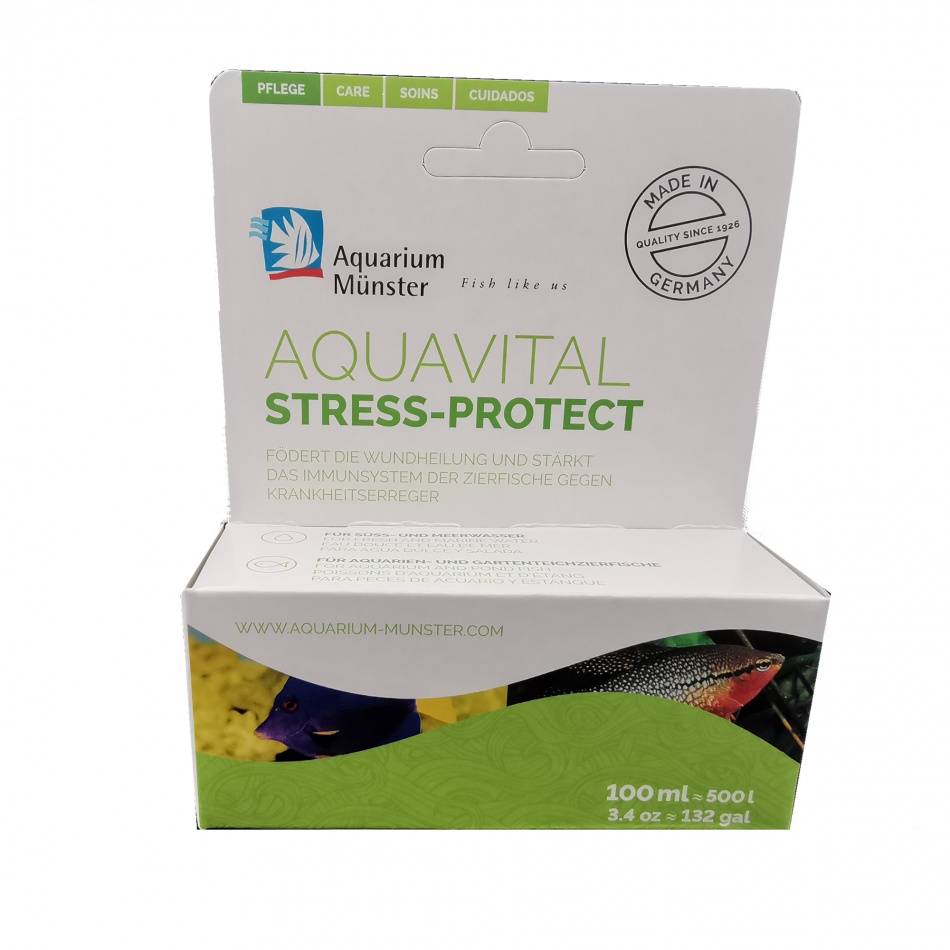Solutie tratare apa Aquarium Munster Aquavital Stress Protect 100 ml pentru 500 l Fresh/Marin Aquarium Munster