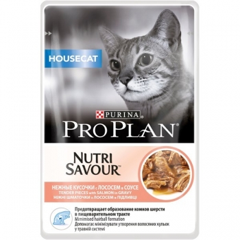 Pro Plan Housecat Nutrisavour Somon in sos, 85 g
