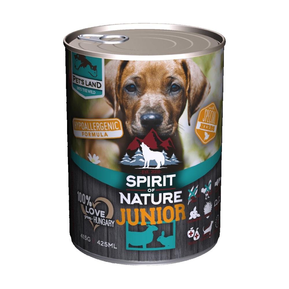 Spirit of Nature Dog Junior, miel si iepure, 415 g petmart.ro imagine 2022