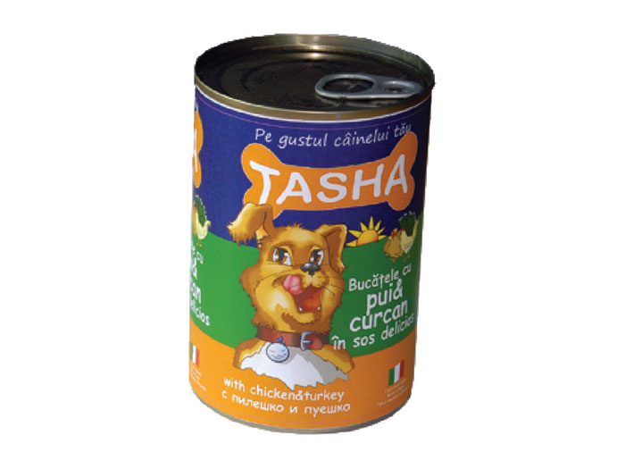 Tasha Dog Pui-Curcan Conserva 415 g