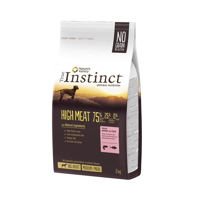 True instinct dog high meat medium - maxi adult somon, 2 kg