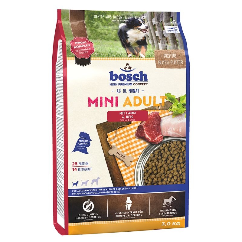 Bosch Adult Mini Lamb & Rice 3 kg Bosch imagine 2022