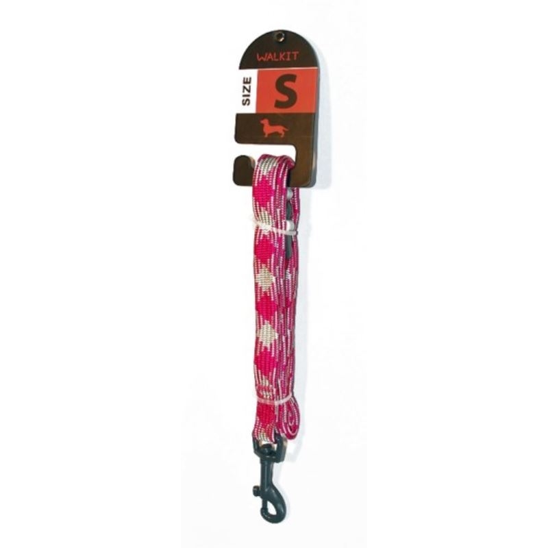 Walkit Special Tubular Multicolor Lesa caine roz/alb (S) 1.6 x 150 cm petmart.ro
