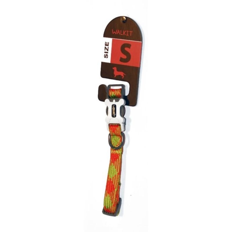 Walkit Tubular Multicolor Zgarda caine portocalie (S) 1.6 x 25 – 35 cm petmart.ro