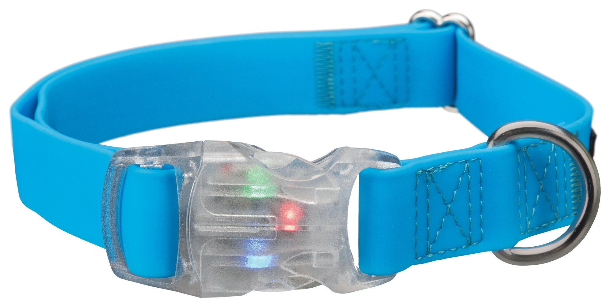 Zgarda cu LED/ USB S-M 30-45 cm/20 mm Albastru Neon 13312 petmart