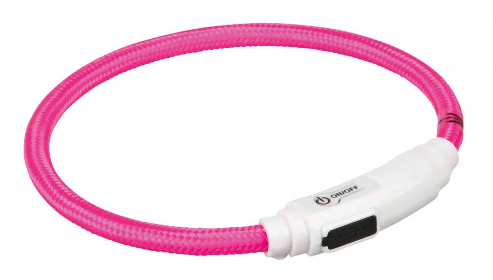 Zgarda Flash cu LED USB 35 m/ 7mm Pink 41942 petmart.ro imagine 2022